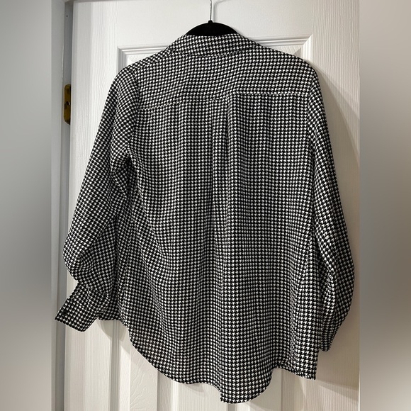 Apt 9 button down shirt PS flattering black and white checkered - Picture 6 of 8